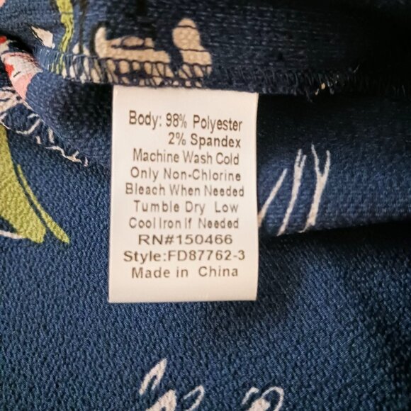 NEW Fun2fun Puff Sleeve Navy‎ Multi Floral Tunic Blouse with Pleated Design, S - Picture 6 of 8